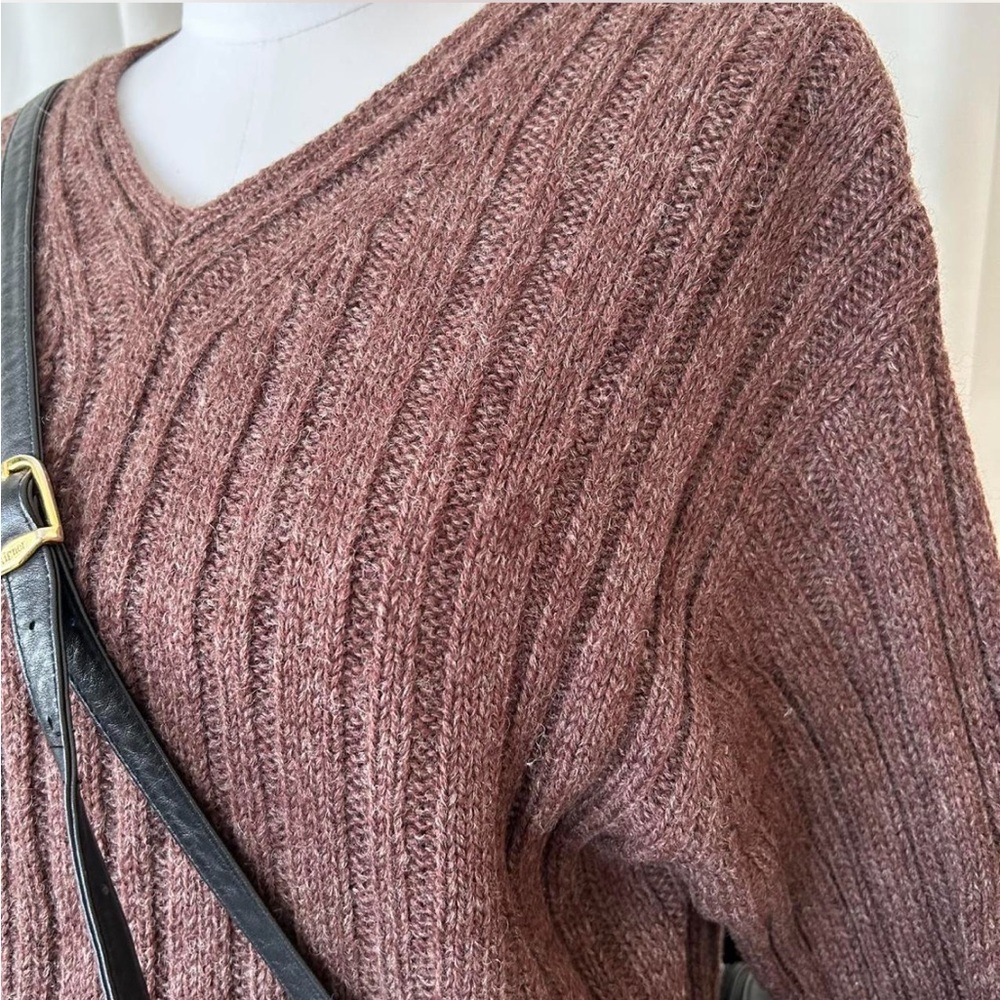 Vintage Sonoma wool ribbed knit brown sweater. - Picture 7 of 7